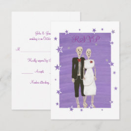 Niedliche Skeleton-Halloween-RSVP-Karten RSVP Karte