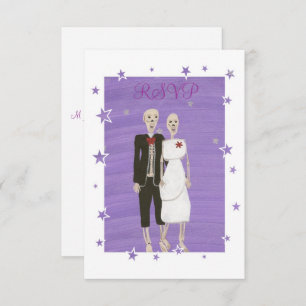Niedliche Skeleton-Halloween-RSVP-Karten RSVP Karte