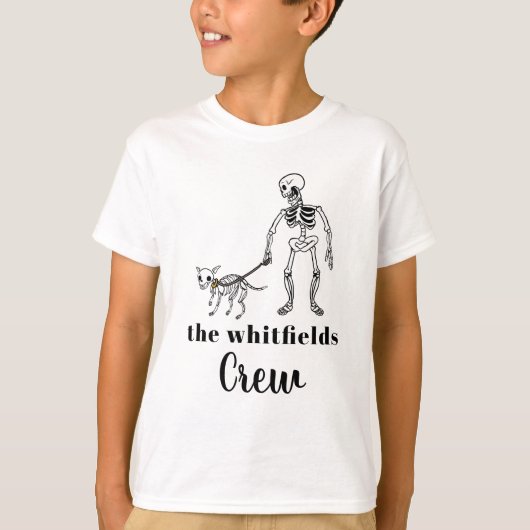 Niedliche Skeleton Hunde Walker Halloween Familie  T-Shirt (Vorderseite)