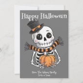 Niedliche Skelettabbildungskarte Flat Holiday Card Feiertagskarte (Vorderseite)