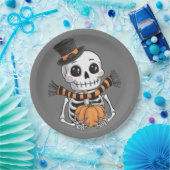 Niedliche Skelettbildplatte Pappteller (Party)