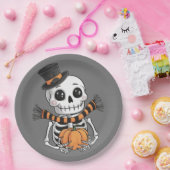 Niedliche Skelettbildplatte Pappteller (Party)