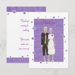 Niedliche Skelette Dankeschön, Halloween Hochzeit Dankeskarte