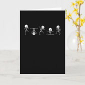 Niedliche Skelette tanzen Funny Dance Skull Karte (Gelbe Blume)