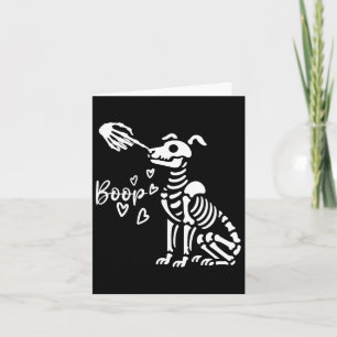 Niedliche Skeletthand Boop Hund Funny Halloween Karte