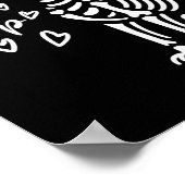 Niedliche Skeletthand Boop Hund Funny Halloween Poster (Ecke)