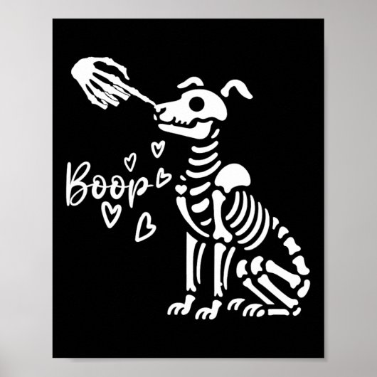 Niedliche Skeletthand Boop Hund Funny Halloween Poster (Vorne)