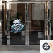 Niedliche Skelettklammer Fensteraufkleber (Büro Tür)