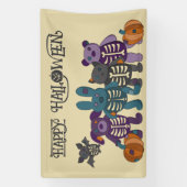 Niedliche Skeletttiere und Pumpkins-Halloween-Part Banner (Vertikal)
