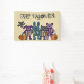 Niedliche Skeletttiere und Pumpkins-Halloween-Part Banner (InSitu)