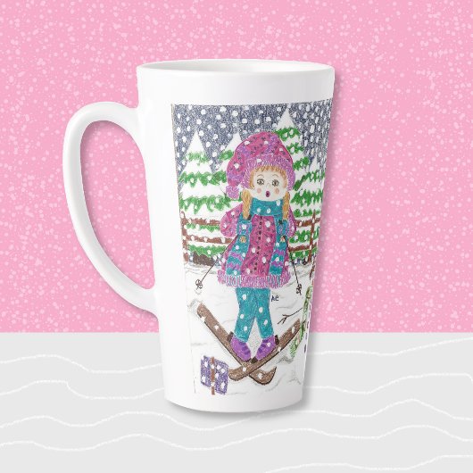 Niedliche SkitourenIllustration Latte Tasse