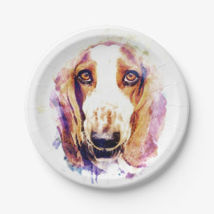Niedliche Skizze für Hunde im Basset Pappteller
