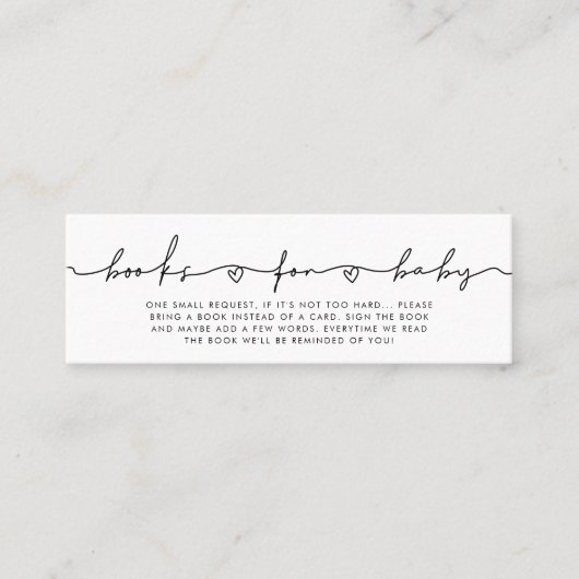 Niedliche Skriptbücher für Babyanfrage Mini Visitenkarte (Vorderseite)