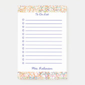 Niedliche Skripte Lehrer zu tun, White 4 x 6 Post-it Klebezettel (Vorderseite)