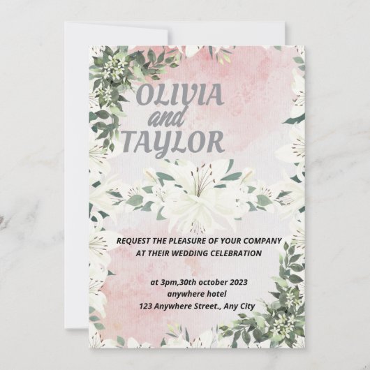 Niedliche Skripteinladung Hochzeit Feiertagskarte (Vorderseite)