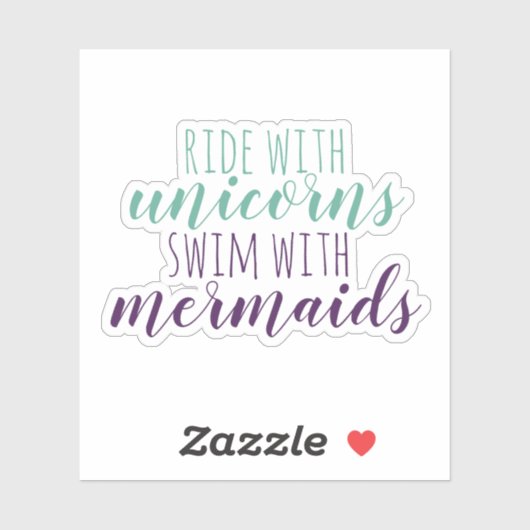 Niedliche Skriptreise mit Unicorns Swim mit Mermai Aufkleber (Blatt)