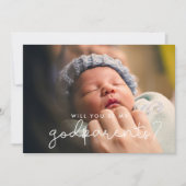 Niedliche Skriptsprache Godeltern Vorschlag Fotoka Einladung (Vorderseite)