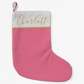 Niedliche Skripttypografie Name Bright Pink  Kleiner Weihnachtsstrumpf (Vorderseite)