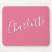 Niedliche Skripttypografie Name Bright Pink Mousepad (Vorne)