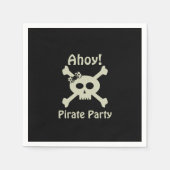 Niedliche Skull & Crossbones Black Pirate Party Na Serviette (Vorderseite)