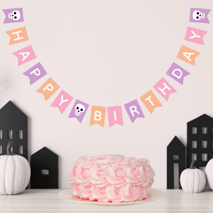 Niedliche Skulls Pastel Halloween Geburtstag glüc Wimpelkette