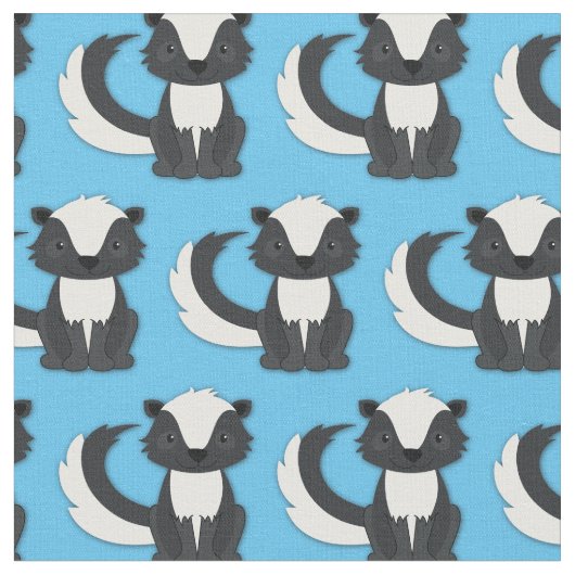 Niedliche Skunks Kids Blue Stoff (Nahaufnahme)