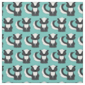Niedliche Skunks Kinder Aquamarin Stoff (Muster)