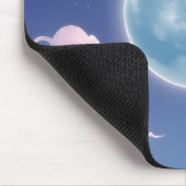 Niedliche skurrile Abbildung des Mondes im Nachthi Mousepad (Ecke)