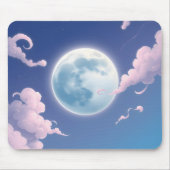 Niedliche skurrile Abbildung des Mondes im Nachthi Mousepad (Vorne)
