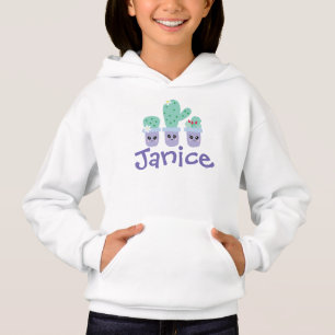Niedliche skurrile Blumenkaktuspflanzen Hoodie