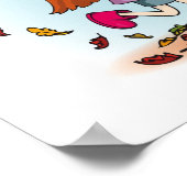 Niedliche skurrile Herbstkinder Dekoration Kunst (Ecke)