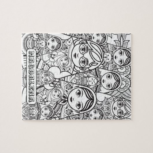 Niedliche slawische Folklorekunst Nests Puppen Erw Puzzle (Horizontal)