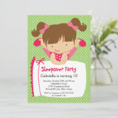 NIEDLICHE Sleepos Geburtstagspartei Einladung (Stehend Vorderseite)