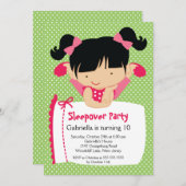 NIEDLICHE Sleepos Geburtstagspartei Einladung (Vorne/Hinten)