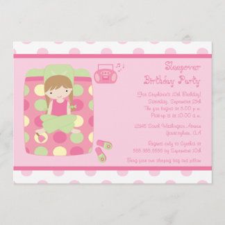 Niedliche Sleepover-Geburtstags-Party Einladung