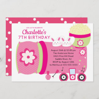 Niedliche Sleepover Geburtstagsparty Einladung