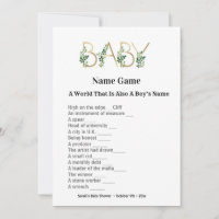 Niedliche Slogan Baby Shower Ratings Spiel Einladu