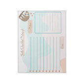 Niedliche Sloth Away the Day Checkliste Notizblock (Rotiert)