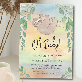 Niedliche Sloth Baby-Dusche Einladung