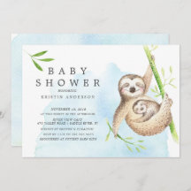 Niedliche Sloth Baby Dusche Einladung