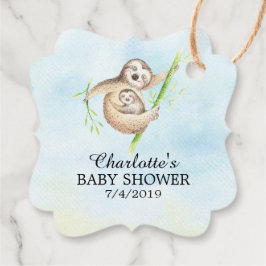 Niedliche Sloth Baby Dusche Gefallen Tag Geschenkanhänger