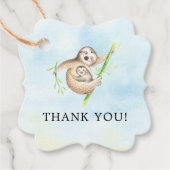 Niedliche Sloth Baby Dusche Gefallen Tag Geschenkanhänger (Vorderseite)