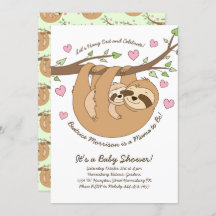 Niedliche Sloth Baby Dusche Mama und Baby