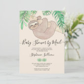 Niedliche Sloth Baby-Dusche per Mail Einladung (Stehend Vorderseite)
