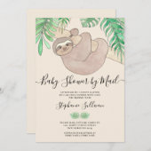 Niedliche Sloth Baby-Dusche per Mail Einladung (Vorne/Hinten)