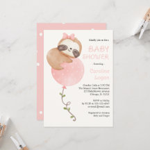 Niedliche Sloth Baby Girl Babydusche