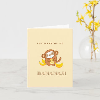 Niedliche Sloth Banana Milchtarte Karte