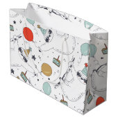 Niedliche Sloth Birthday Geschenktasche Große Geschenktüte (Rückseite Schrägansicht)