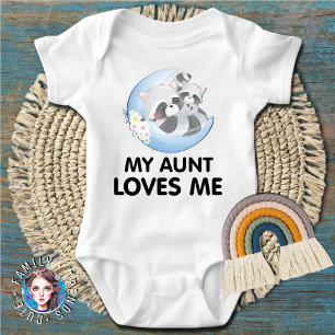Niedliche Sloth Blume Raccoon Meine Tante Lieben Baby Strampler