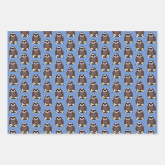 Niedliche Sloth Design Geschenktasten Packpapier-B Geschenkpapier Set (Vorderseite 3)